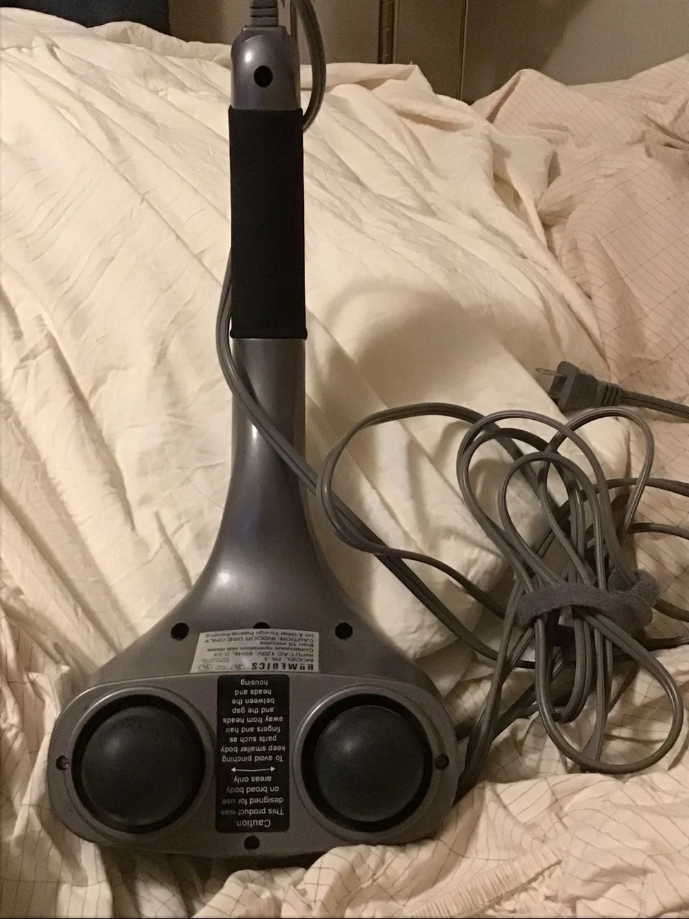 Homedics Handheld Electric Massager in Silver and Black